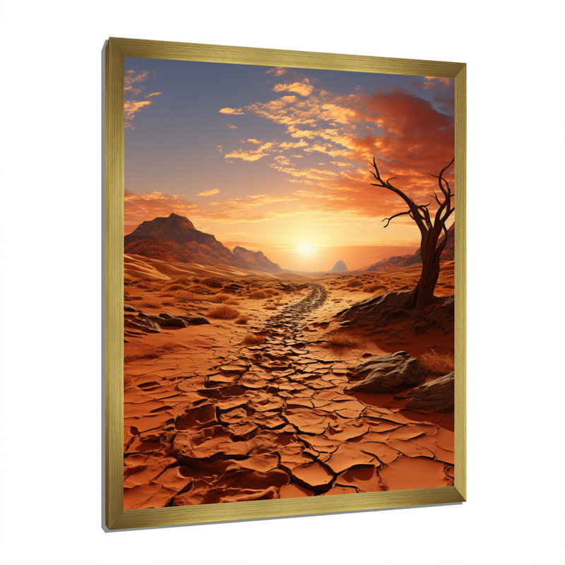 Avalea " African Desert Wanderlust ", 20" H x 12" W x 1" D, Gold Picture Frame