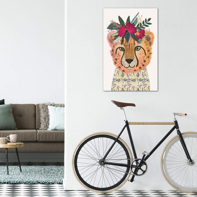 «Cheetah» par Mia Charro - impression d'art graphique, H 40 po x l 26 po x P 1,5 po, Toile tendue