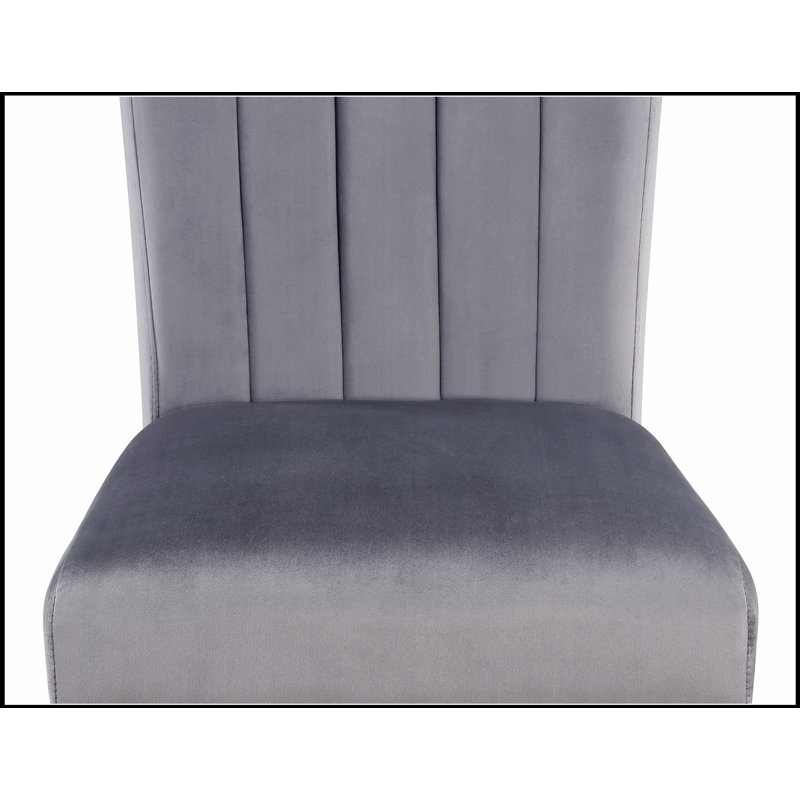 Chaise de salle à manger décontractée rembourrée avec dossier capitonné et pieds en bois robustes pour une assise confortable et un style moderne