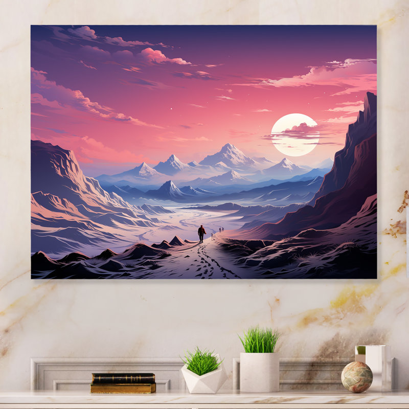 «Space Desert Dreamscape», art mural en métal, H 16 po x l 32 po x P 1 po