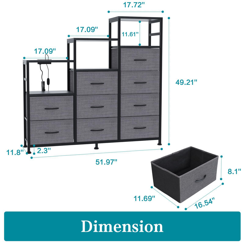 Commode 9 tiroirs Pernell