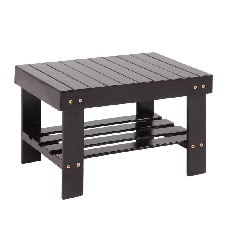 Solid Wood Accent Stool, Coffee