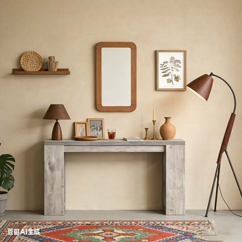 Farmhouse Wood Sofa Table Entryway Table, Gray