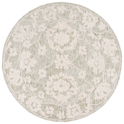 Marquee 508 Hand Tufted Wool/Cotton/Pet Yarn Floral Rug in Gray/Light Brown
