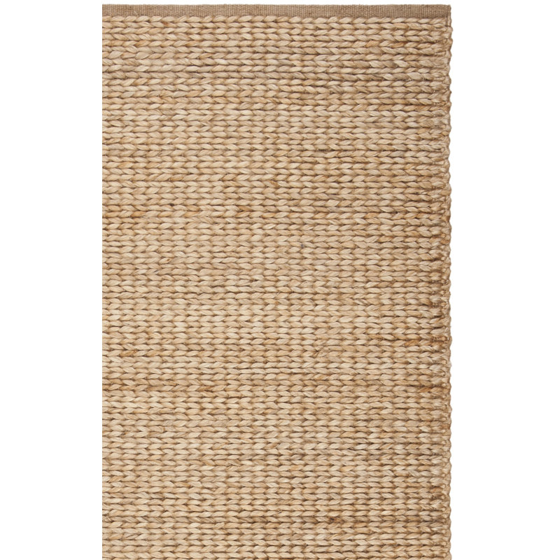Plympt Hand Woven Jute, Cotton Rug, Rectangle 4' x 6'