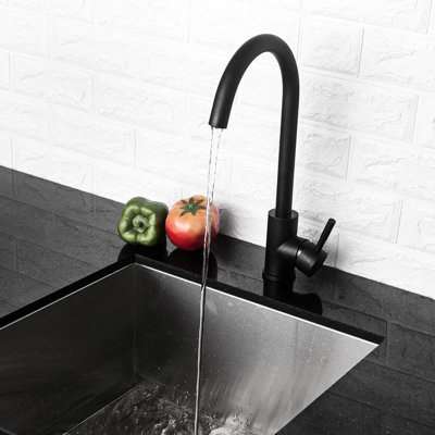 Matte Black Kitchen Sink Faucet With Single Handle - 304 Stainless Steel Construction, 360 Rotatable Spout, Rust And Corrosion , Easy Daily Cleaning, Simple Installation, 1.75 Gpm Max Flow, Includes