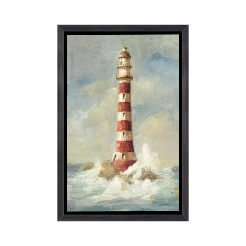 Phare II par Danhui Nai - reproduction d'art, H 40 po x l 26 po x P 1,5 po, Toile encadrée noir délavé