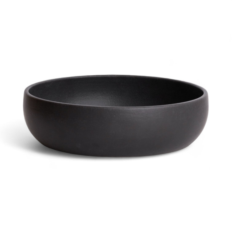 Shallow Stoneware Serving Bowl 60 oz- black