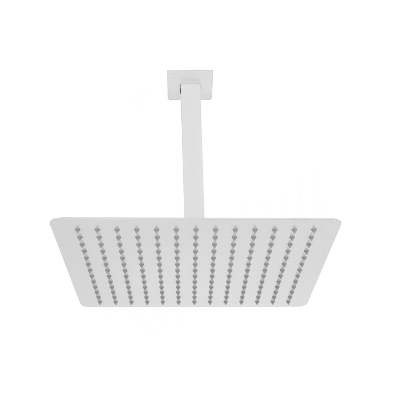 Rain Shower Head High Pressure Rainfall Showerhead Water Saving, White