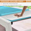 Chaise longue d'extérieur en métal avec table-88989320