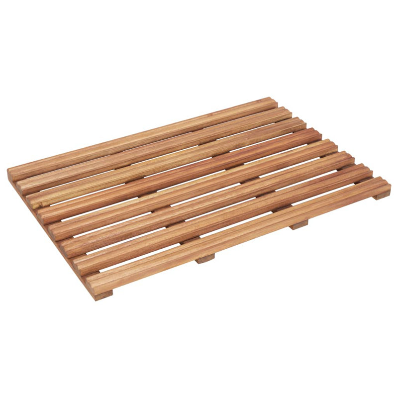 Tapis de bain en bois d'acacia massif 22 po x 14,6 po