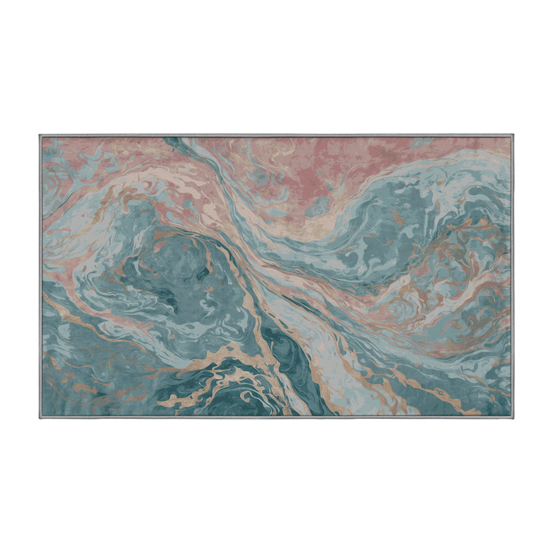Tapis gris soyeux et moelleux, Rectangle 7 pi x 9 pi