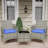 3-Piece Outdoor Bistro Set, PE Rattan Conversation Set with 2 Cushioned Chairs & Tempered Glass Table, All-Weather for Balcony/Patio-512608092-512608093