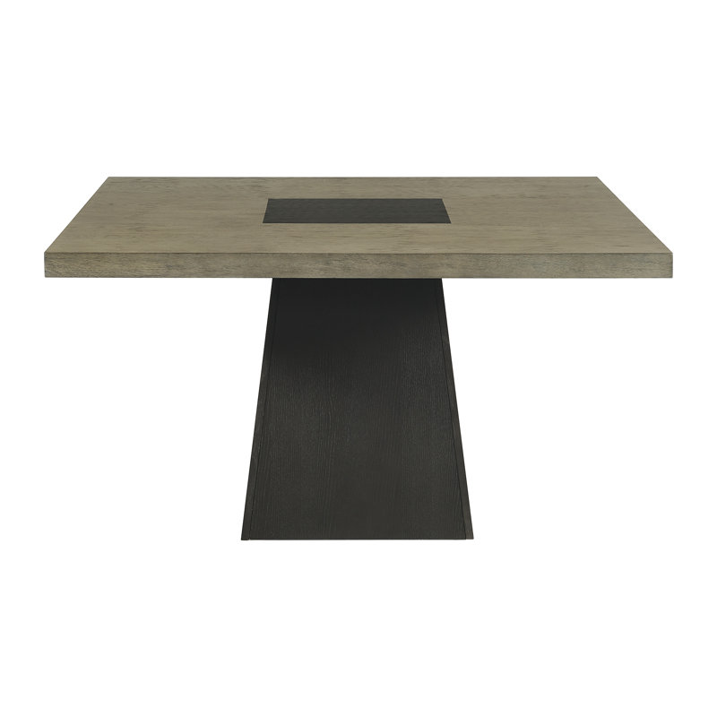 Rizzo 54" Gray and Dark Espresso Wood Square Dining Table