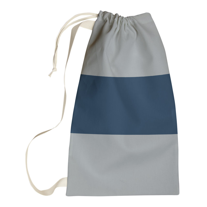 Fabric Laundry Bag with Handles, Medium (36" H x 28" W x 1.5" D), Pittsburgh Gray/Blue