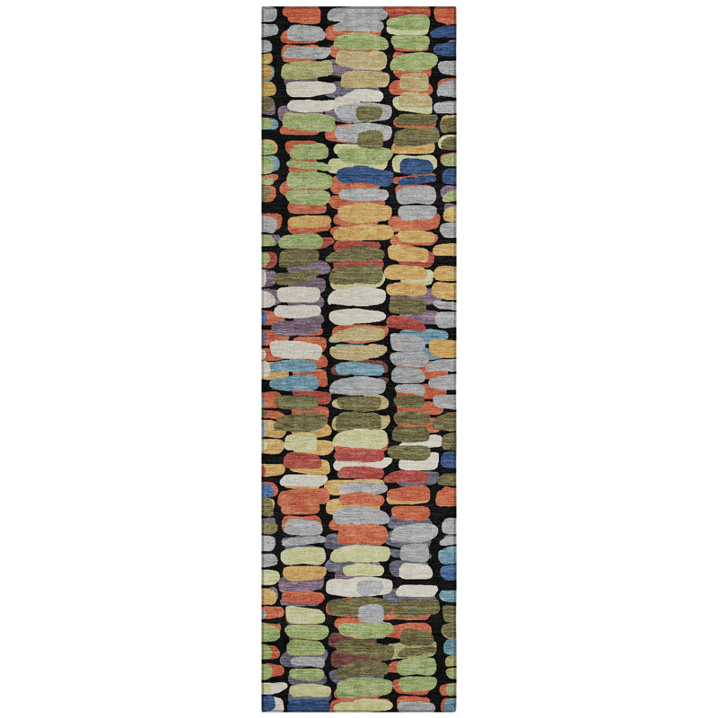 Machine Washable Indoor/Outdoor Chantille ACN2349 Abstract Rug, Runner 2'3" x 7'6"