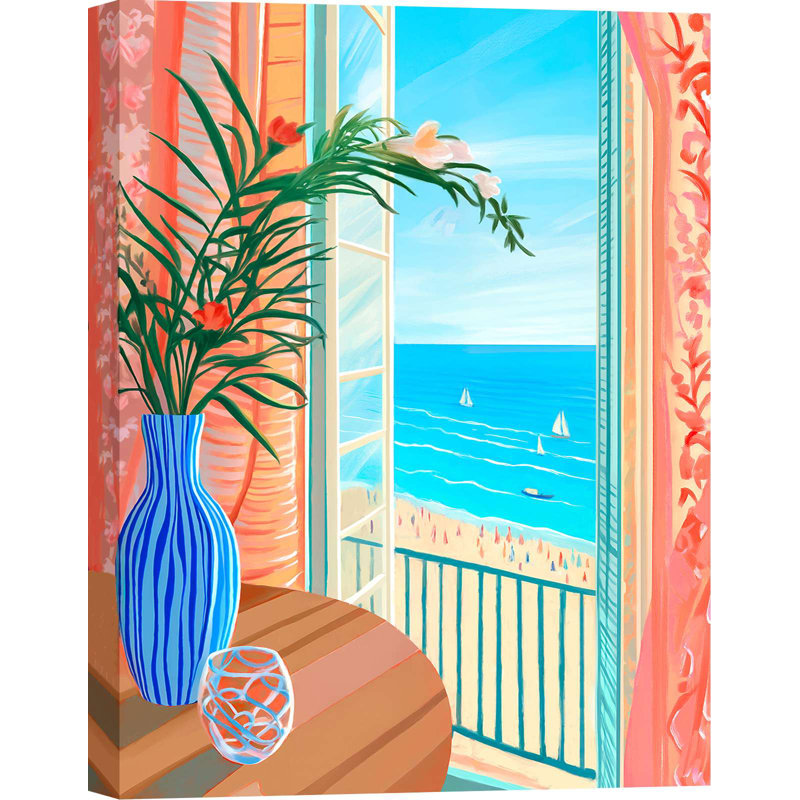 Window With A View, St. Tropez by Hernan Navarro - Wrapped Canvas Print, 100cm H x 70cm W