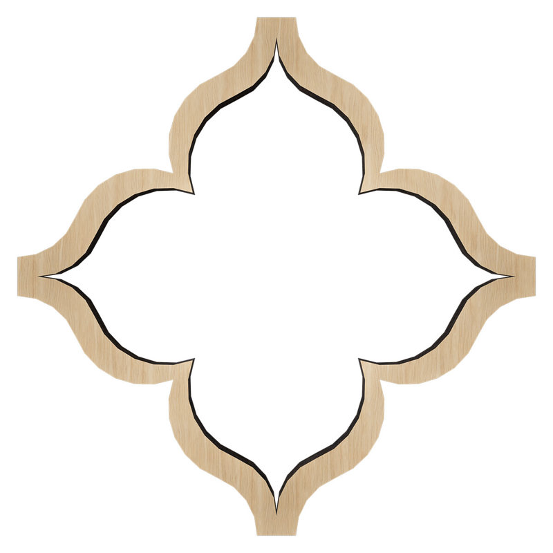 Panneaux muraux décoratifs en bois May, moyen, l 15 3/8 po x H 15 3/8 po x T 3/8 po May, chêne blanc