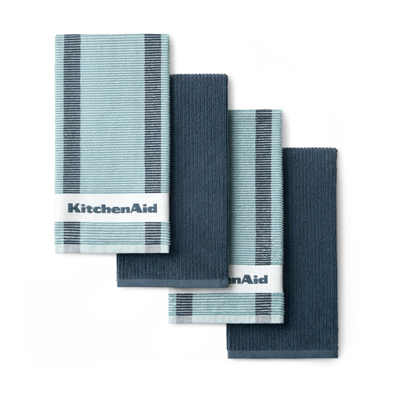 KitchenAid Micro Rib Striped Linen Set, Agave