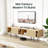This Bohemian-Style TV Cabinet is Suitable for 45/55/65/75-inch TVs, Featuring Recessed Doors and Open Shelving, and can be used as Storage in an Entertainment Center, Living Room, or Bedroom-1911178606