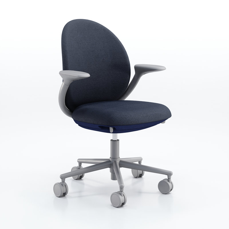 KFI Studios Jade Task Chair, Silver, Fern/Sage