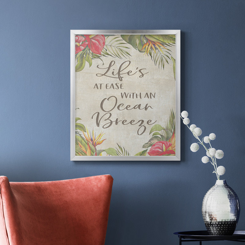 «Life's At Ease», toile encadrée de qualité supérieure - prête à être accrochée, Argent, H 20 po x l 16 po
