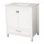 Ensemble de meuble-lavabo 30 po avec lavabo et comptoir en marbre, blanc 24V03-30WH-497471088