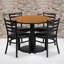 Ensemble de table ronde en stratifié 36 po avec base ronde et 4 chaises en métal Neelam-68612012-24678176