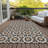Washable Floral Indoor / Outdoor Rug-1361290034