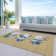 Machine Washable Indoor/Outdoor Christmas Snowman Xhevrie Gold Rug