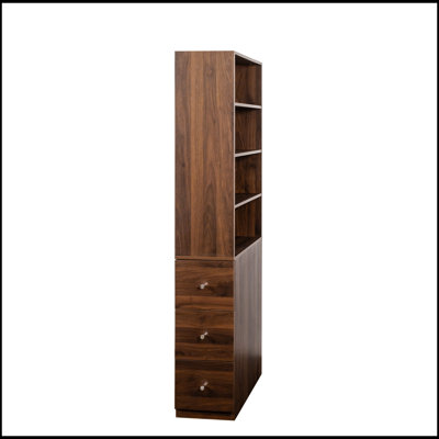 Vitrine, étagère à 4 niveaux, 3 tiroirs latéraux