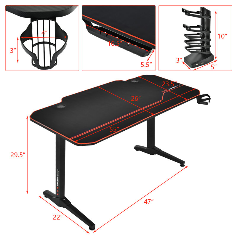 Metal Base Computer Desk