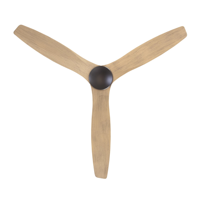 Arbor LED Flush Mount Ceiling Fan, Wall Control, Dark Bronze, Maple
