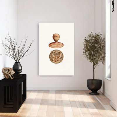 «Rustic Flower Stamp», impression d'art rustique traditionnel