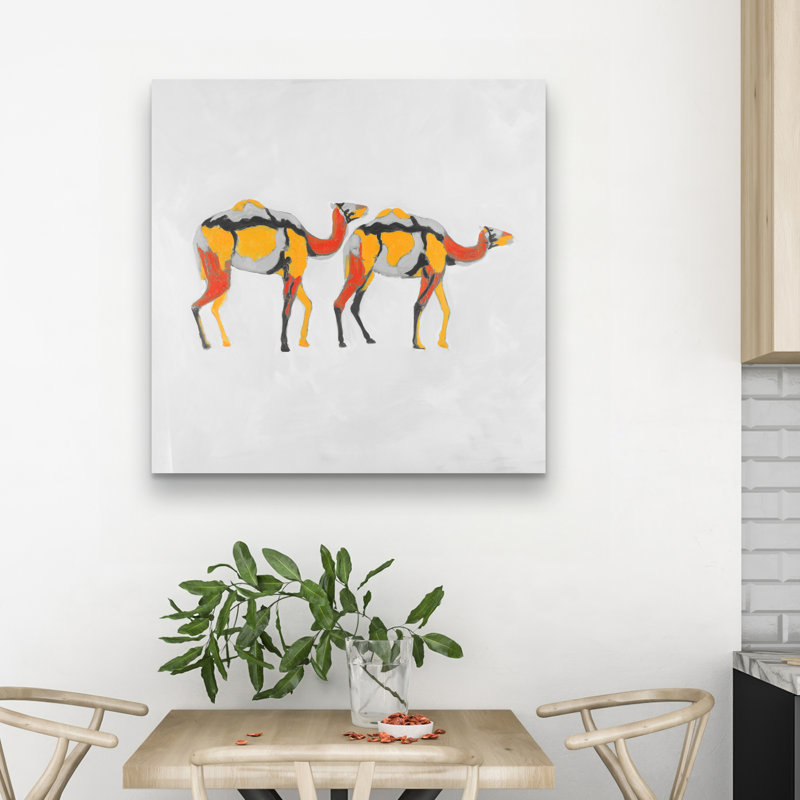 Abstract dromedaries - 32"x32" art on canvas