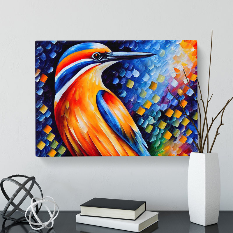 Kingfisher Bird - Wrapped Canvas, 35cm H x 50cm W x 3cm D