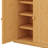 Full Size Loft Bed With Storage Cabinet, Wardrobe, And LED Lighting, Solid Wood Loft Bed With Ladder And Guardrails For Teenagers-704912952-704912935