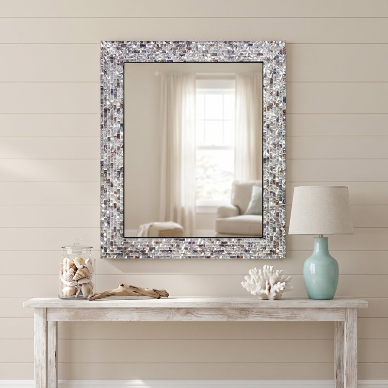 Miroir mural Maffra, H 30 po x l 24 po, Argent