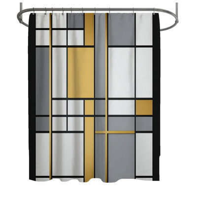 Rideau de douche Mondrian - décor de salle de bain moderne