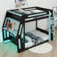 Lit superposé double avec bureau et lumière DEL-1001303647