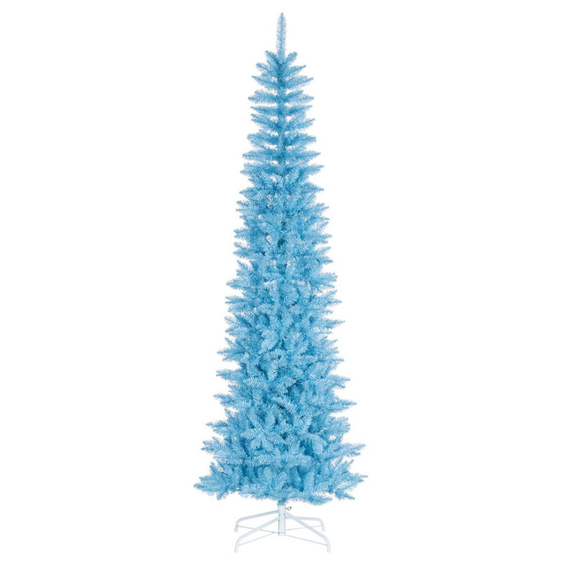 Arbre de Noël artificiel non éclairé bleu ciel, 6.5'