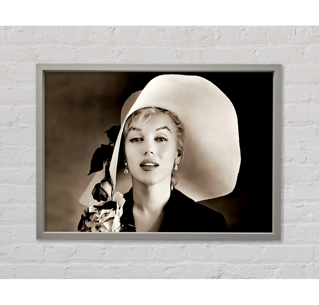 Marilyn Monroe Classic Hat - Einzelner Bilderrahmen Kunstdrucke auf Leinwand