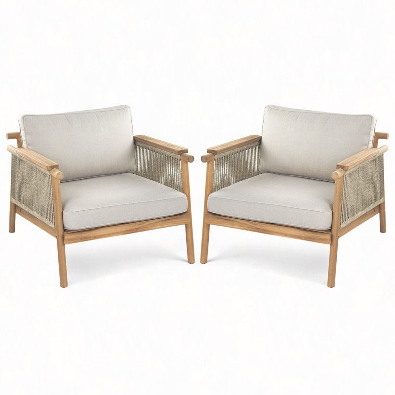 Fauteuil club d'extérieur, ensemble de 2