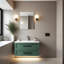 Meuble-lavabo flottant mural moderne 36 po avec lavabo, armoire de rangement avec 2 tiroirs, lavabo en céramique blanche sans robinet, vert