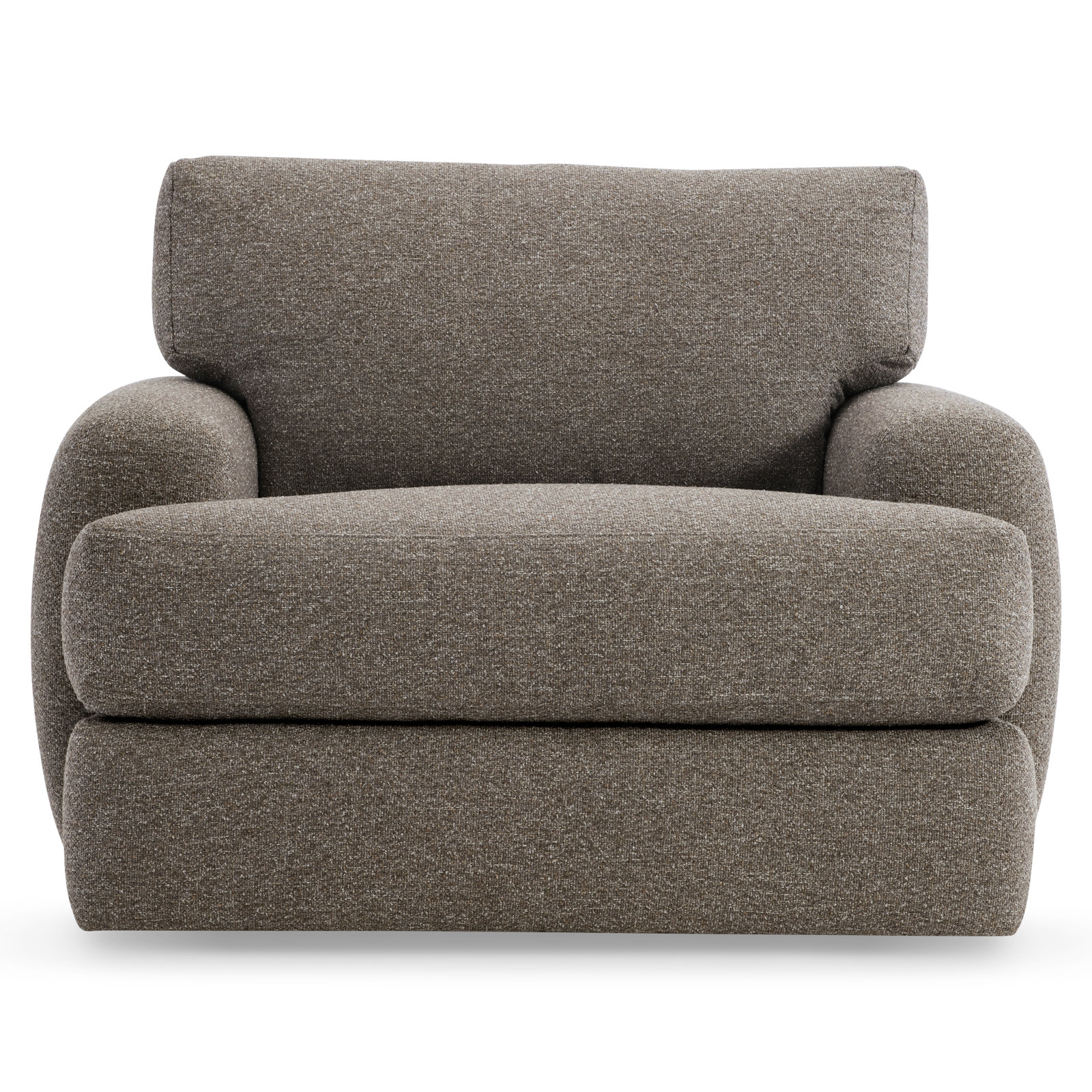 Plush Upholstered Swivel Armchair