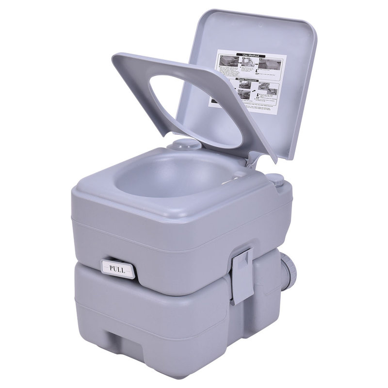Toilette portative 5 gallons 5 L, Gris, H 16,5 po x l 13,5 po x P 12,5 po