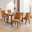 2 chaises de salle à manger, lin en rayonne jaune, dossier haut, pieds incurvés en bois massif, coussin confortable de style américain, jaune,