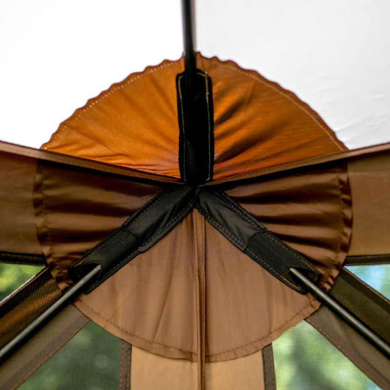 Brown 9' x 9' Portable Outdoor Camping Gazebo Canopy Shelter