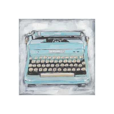«Vintage Typewriter III» par Ethan Harper, toile texturée embellie à la main