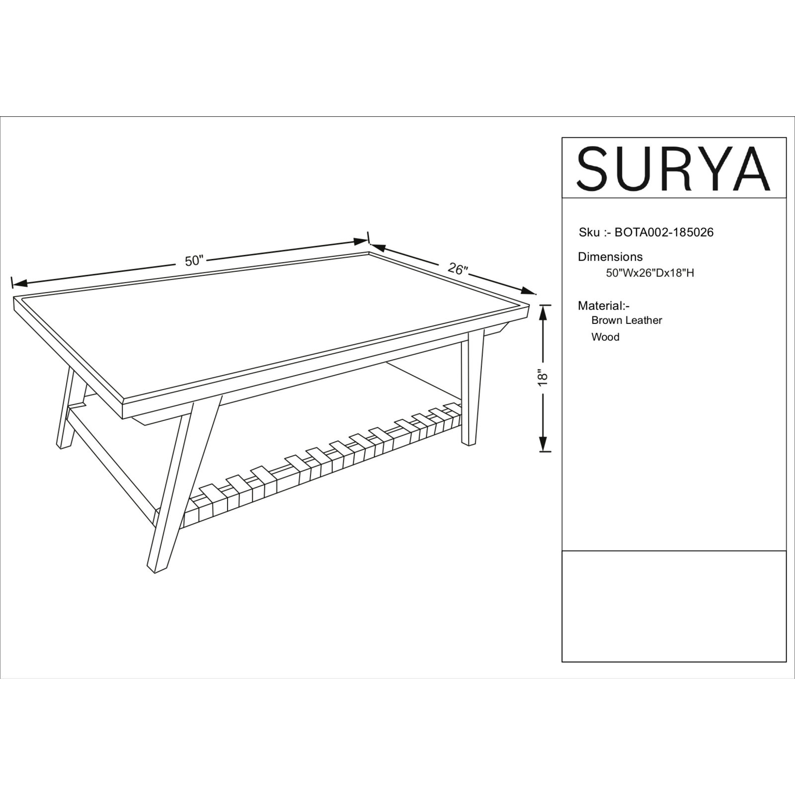 Marica 50" Coffee Table